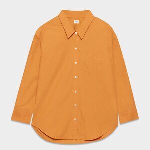 NWT Aritzia Babaton Relaxed Poplin Shirt Amber Orange XS